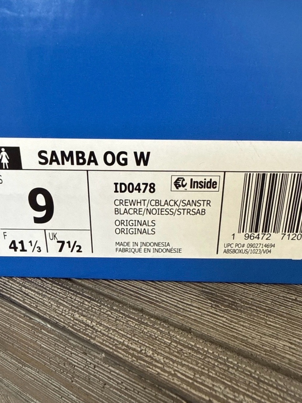 Adidas Samba OG (Cream White/Core Black/Sand Strata) Women's Shoes ID0478 Size 9 - Picture 6 of 6